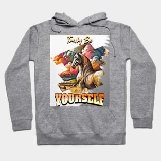 Truly Be yourself, grand horse, stallion, clouds Hoodie